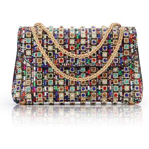 Lanpet Sparkly Crystals Rhinestone Evening Bag for Women Chain Strap Shoulder Bags Crossbody Bag Handbags