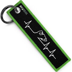 KEYTAILS Keychains, Premium Quality Key Tag for Snowmobile, Sled [Snowmobile - Heartbeat]