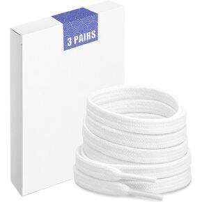 3 Pairs Flat Shoe Laces for Sneakers, Cotton and Polyester Shoelaces