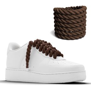 Cotton Rope Laces, Available In 20 Colours, 10mm Thickness, 160cm Length, Ideal For Air Force 1 Trainers