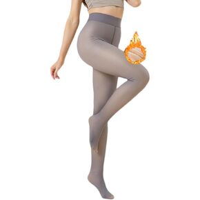 Winter Warm Fleece Lined Tights, Fake Translucent Pantyhose Thick Thermal Leggings Pants