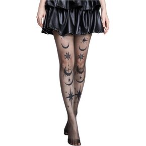SHENHE Women's Sheer Patterned Tights Fairycore Grunge Ultra Thin Stockings Pantyhose
