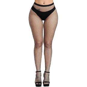 Bestjybt Womens Fishnet Tights High Waist Mesh Fish Net Stockings Pantyhose