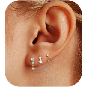 Gold Hoop Earrings for Women - Dainty 18K Gold Filled Hoop Earrings for Women Trendy Chunky Open Hoops Earrings for Women Gold Jewelry Gifts for Women