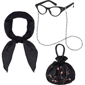 Old Lady Costume Accessories 100th Day of School Dress Up Accessories Set Old Lady Granny Costume Cosplay Halloween