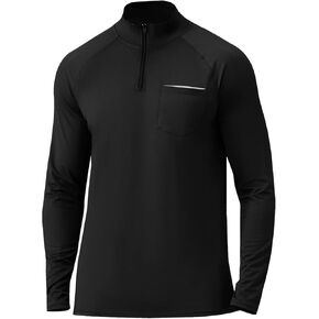 Quarter Zip Pullover Men Long Sleeve Golf Sweatshirts Sun UPF 50+ Shirts for Fishing Running Athletic Workout