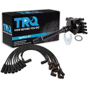 TRQ Ignition Kit Distributor Spark Plugs Wire Set Compatible with 99-00 Cadillac 96-02 Chevrolet GMC