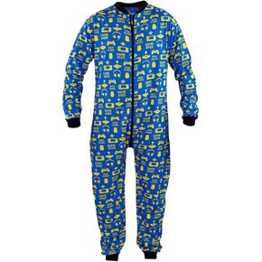 Adult Onesie Gamer Design (XL, Blue/Gold)