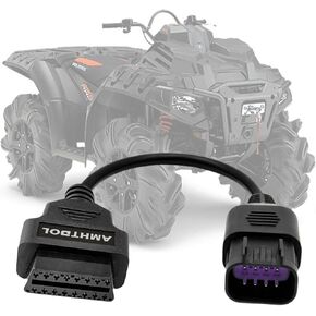 OBD2 Adapter Fit for Polaris 8 Pin to Obdii 16 Pin Female Connector,Fit for Polaris Slingshot Motorcycle,RZR,Ranger,General,Sportsman,ACE,ATV Scan Tool Cable,Work with Diagnostic Code Reader