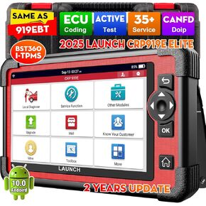 LAUNCH X431 CRP919E Elite OBD2 Scanner, 2025 New Bidirectional Scan Tool with CANFD DOIP, ECU Coding, Active Test, 35+ Service, Full System, FCA Autoauth, TPMS &BST360, 2-Year Free Update