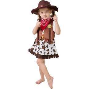 LXKIKMM Kids Cowgirl Costume Outfit Western Themed Cosplay Denim Skirt and Vest Set