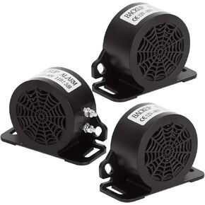 MIRKOO Car Back-up Alarm, 110dB 12V-80V DC Waterproof Industrial Heavy-duty Backup Reverse Warning Alarm with Super Loud Beeper Tone for Truck Van Freight Car Lorry Heavy Vehicles(3-PACK)