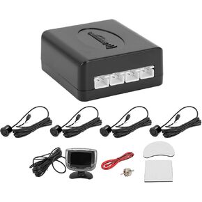 Auto Vehicle Reverse Backup Radar System LCD Distance Display Reverse Parking Sensors Distance Detection 4 Parking Sensors Black