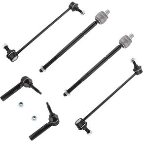 BOXI 6pcs Front Inner & Outer Tie Rods + Sway Bar Links for Chrysler Town & Country Voyager/for Dodge Caravan Grand Caravan 2001 2002 2003 2004 2005 2006 2007 | K7258 EV405 ES3537