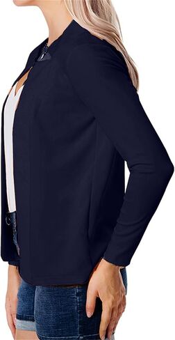 BOFETA Women Lightweight Long Sleeve Blazer Casual Open Front Business Blazer Notched Collar Slim Work Office Blazer in Saudi Arabia