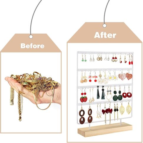 Earring Holder Organizer, Earring Display Stand for Vendors(4 Tiers & 88 Holes) in Saudi Arabia
