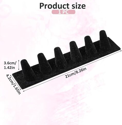 6 Ring Finger Display Stand Black Velvet Ring Display Organizer Stand Ring Counter Display Showcase Display Jewelry Organizer Stand for Display Organizing Jewelry Storage Drawer Ring Organizer in Saudi Arabia