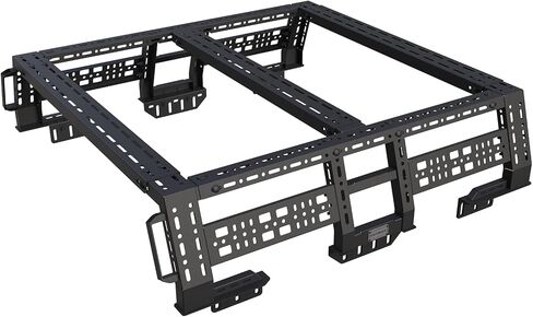 رف السرير البري لشاحنات الالتقاط كاملة الحجم، حاملة بضائع الشاحنة القابلة للتعديل المتوافقة مع تيتان وXD، تندرا، سلسلة فورد F، رام 1500/2500/3500، سيلفرادو، سييرا، أسود مزخرف in Kuwait