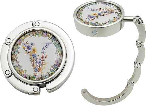 KSMD Compact Round Purse Hooks for Table and Bars,Portable Purse Hanger Organizers Hooks Handbag Holder Pocketbook Holder Bag Storage for Desk Bag,Set of 2 (Letter A) in Kuwait