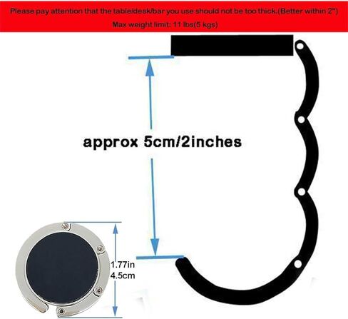 KSMD Compact Round Purse Hooks for Table and Bars,Portable Purse Hanger Organizers Hooks Handbag Holder Pocketbook Holder Bag Storage for Desk Bag,Set of 2 (Letter A) in Kuwait