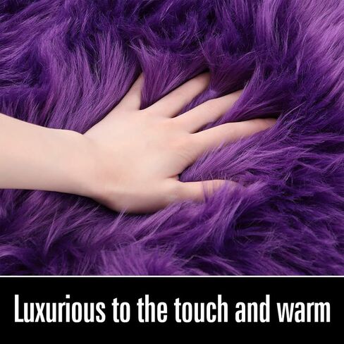 LOCHAS Soft Fluffy Faux Fur Rugs for Bedroom Bedside Rug 2x3 Feet, Washable, Furry Sheepskin Area Rug for Living Room Girls Room, Luxury Shag Carpet Home Decor, Pink in Kuwait