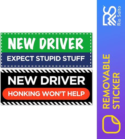 Rio Salto Removable New Driver Sticker for Car Funny Student Driver Stickers New Driver Gifts New Car Driver Gifts Please Be Patient Teen Boy Girl Bumper Stickers and Windows - Removable Paint Safe in Saudi Arabia