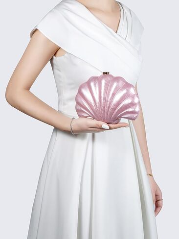 Women Pearl Acrylic Clutch Shell Pearl Clutch Shell Purse Chain Shoulder Bag Ladies Wedding Clutch Prom Evening Handag in Kuwait