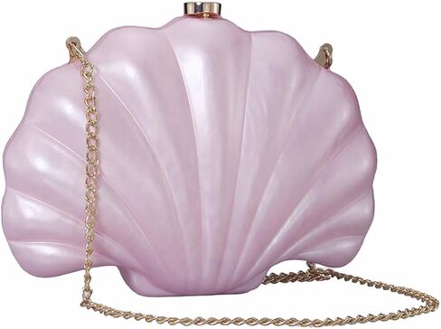 Women Pearl Acrylic Clutch Shell Pearl Clutch Shell Purse Chain Shoulder Bag Ladies Wedding Clutch Prom Evening Handag in Kuwait