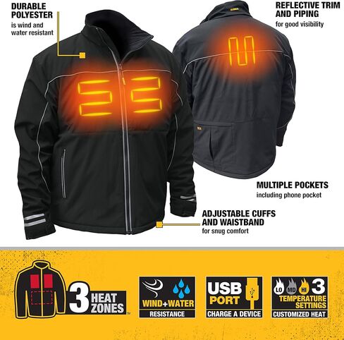 DEWALT DCHJ072 Heated Lightweight Soft Shell Jacket Kit with 2.0Ah Battery and Charger in Saudi Arabia