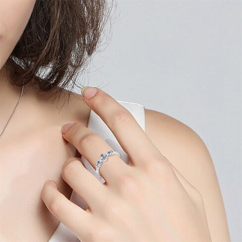 KUNSIR 925 Silver Rings for Women Cubic Zirconia Ring Rings for Women Sterling Silver Rings Wedding Band Rings Gift Ring Sterling Silver Rings Size 7-9 in Kuwait