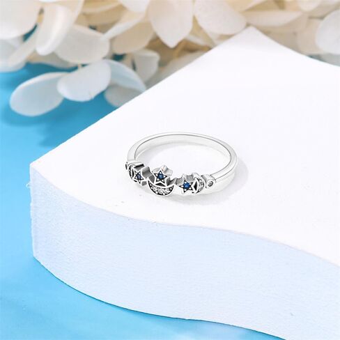 KUNSIR 925 Silver Rings for Women Cubic Zirconia Ring Rings for Women Sterling Silver Rings Wedding Band Rings Gift Ring Sterling Silver Rings Size 7-9 in Kuwait