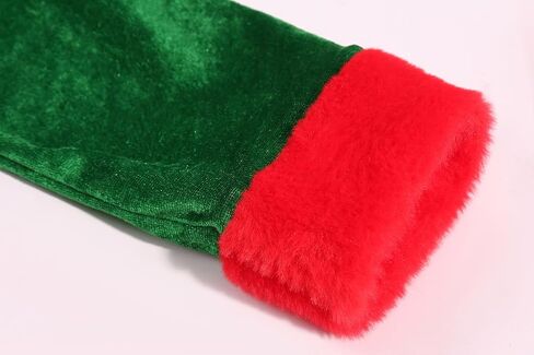 Girls Christmas Elf Costume Santa's Helper Outfit for Girls Elf Velvet Dress in Kuwait