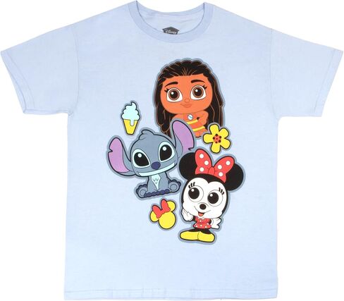 Disney Doorables Mickey Mouse Minnie Mouse Lilo and Stitch Girls Graphic Tees Short Sleeve T Shirts 2 Pack Girls Clothing in Kuwait
