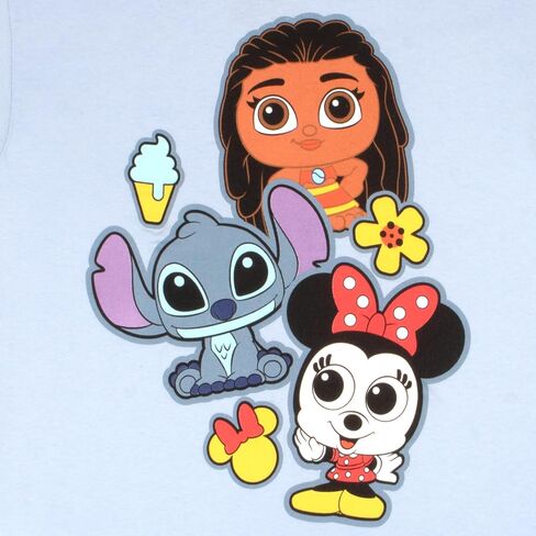Disney Doorables Mickey Mouse Minnie Mouse Lilo and Stitch Girls Graphic Tees Short Sleeve T Shirts 2 Pack Girls Clothing in Kuwait