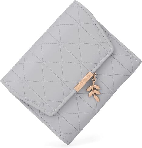 UTO RFID Wallet for Women PU Leather Leaf Pendant Card Holder Phone Checkbook Organizer Zipper Coin Purse in Kuwait