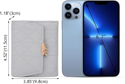 UTO RFID Wallet for Women PU Leather Leaf Pendant Card Holder Phone Checkbook Organizer Zipper Coin Purse in Kuwait