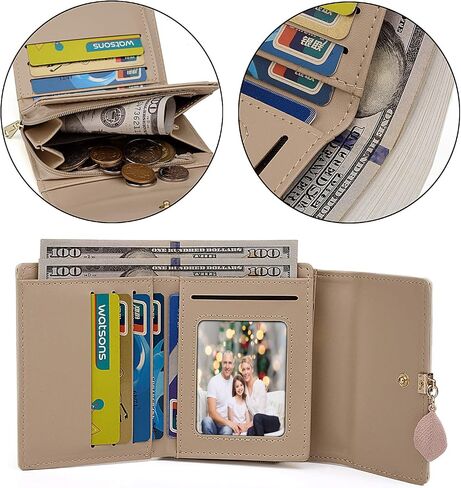 UTO RFID Wallet for Women PU Leather Leaf Pendant Card Holder Phone Checkbook Organizer Zipper Coin Purse in Kuwait