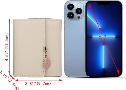 UTO RFID Wallet for Women PU Leather Leaf Pendant Card Holder Phone Checkbook Organizer Zipper Coin Purse in Kuwait