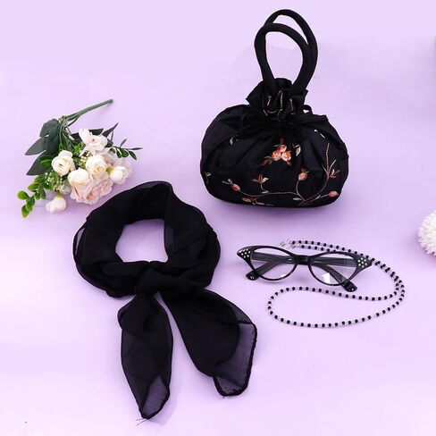 Old Lady Costume Accessories 100th Day of School Dress Up Accessories Set Old Lady Granny Costume Cosplay Halloween in Kuwait