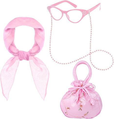 Old Lady Costume Accessories 100th Day of School Dress Up Accessories Set Old Lady Granny Costume Cosplay Halloween in Kuwait