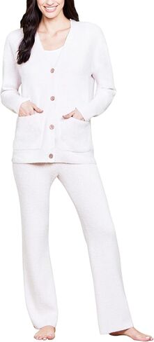 Barefoot Dreams Women's CCL Contrast Rib Pocket Cardigan in Saudi Arabia