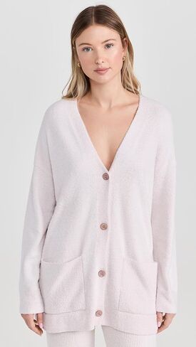 Barefoot Dreams Women's CCL Contrast Rib Pocket Cardigan in Saudi Arabia