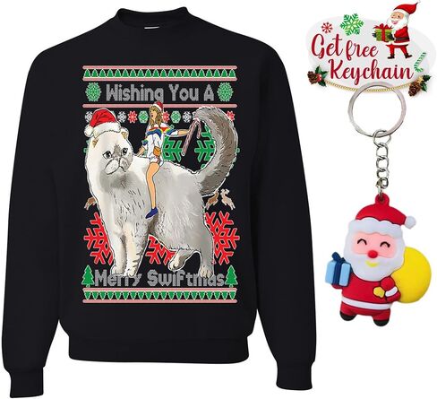 wild custom apparel Wishing You A Merry Swift Ugly Christmas Sweater Crewneck Sweatshirt in Kuwait
