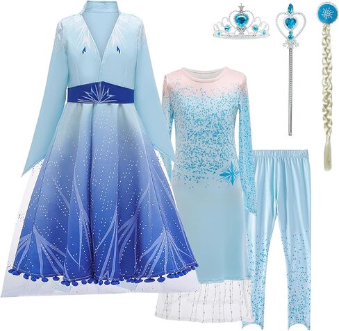 LZH Little Girls Dress Princess Fancy Dresses Outfits Pants Long Sleeve Dress up+Accessories in Saudi Arabia