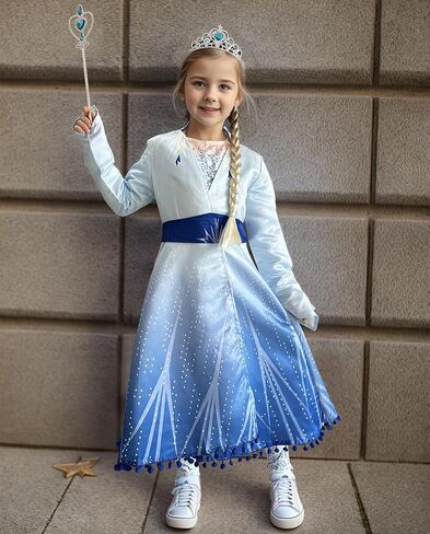 LZH Little Girls Dress Princess Fancy Dresses Outfits Pants Long Sleeve Dress up+Accessories in Saudi Arabia