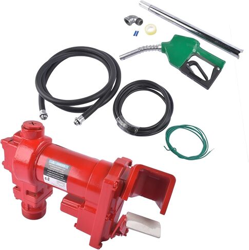 Fuel Transfer Pump 12V 15GPM with Discharge Hose & Automatic Green Nozzle for Gasoline, Diesel, Kerosene, Ethanol & Methanol Blends & Biodiesel Weonefit in Saudi Arabia