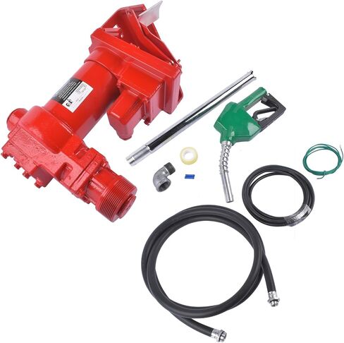 Fuel Transfer Pump 12V 15GPM with Discharge Hose & Automatic Green Nozzle for Gasoline, Diesel, Kerosene, Ethanol & Methanol Blends & Biodiesel Weonefit in Saudi Arabia