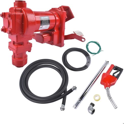 Fuel Transfer Pump 12V 15GPM with Discharge Hose & Automatic Green Nozzle for Gasoline, Diesel, Kerosene, Ethanol & Methanol Blends & Biodiesel Weonefit in Saudi Arabia
