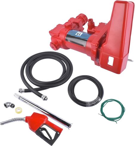 Fuel Transfer Pump 12V 15GPM with Discharge Hose & Automatic Green Nozzle for Gasoline, Diesel, Kerosene, Ethanol & Methanol Blends & Biodiesel Weonefit in Saudi Arabia