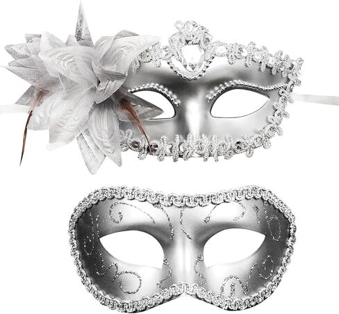 OIDEA Couple Masquerade Masks Set: Masquerade Masks for Couples Carnival Venetian Party Prom Costume Mardi Gras Mask in Kuwait